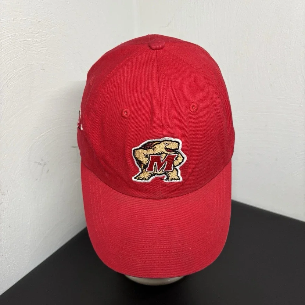 University of Maryland Terrapins Baseball Cap Red Hat Adult OSFM Basketball Hoop